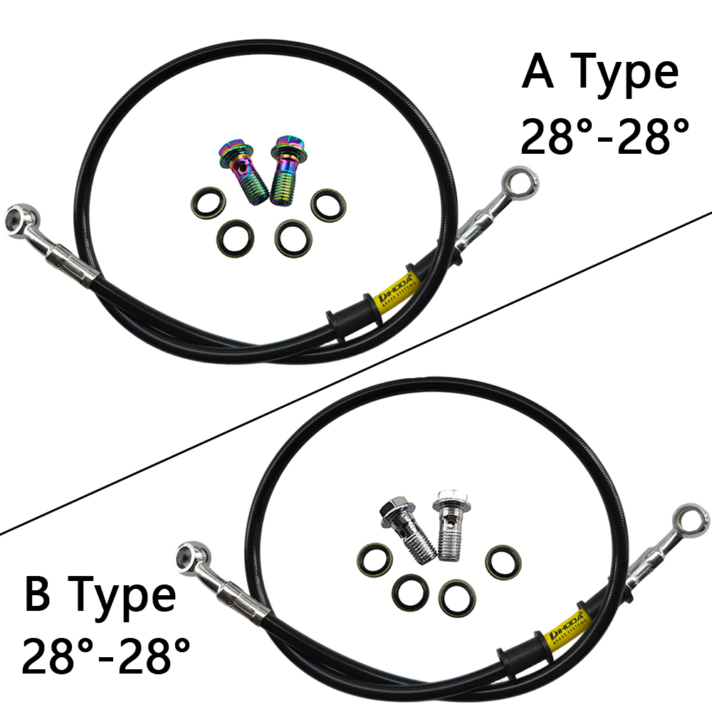 28°-28° Black Braided Stainles - Motorcycle Brake Cable 评论和价格