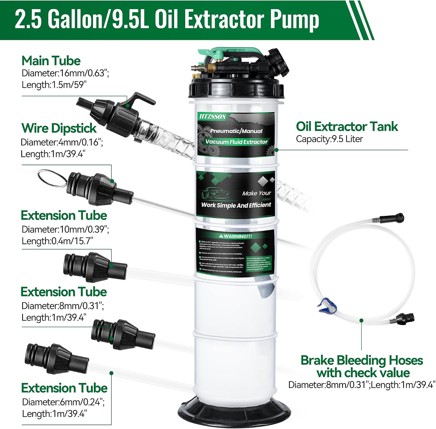 9.5 L/2.5 Gallon Oil Extractor - Brake Fluid 评论和价格