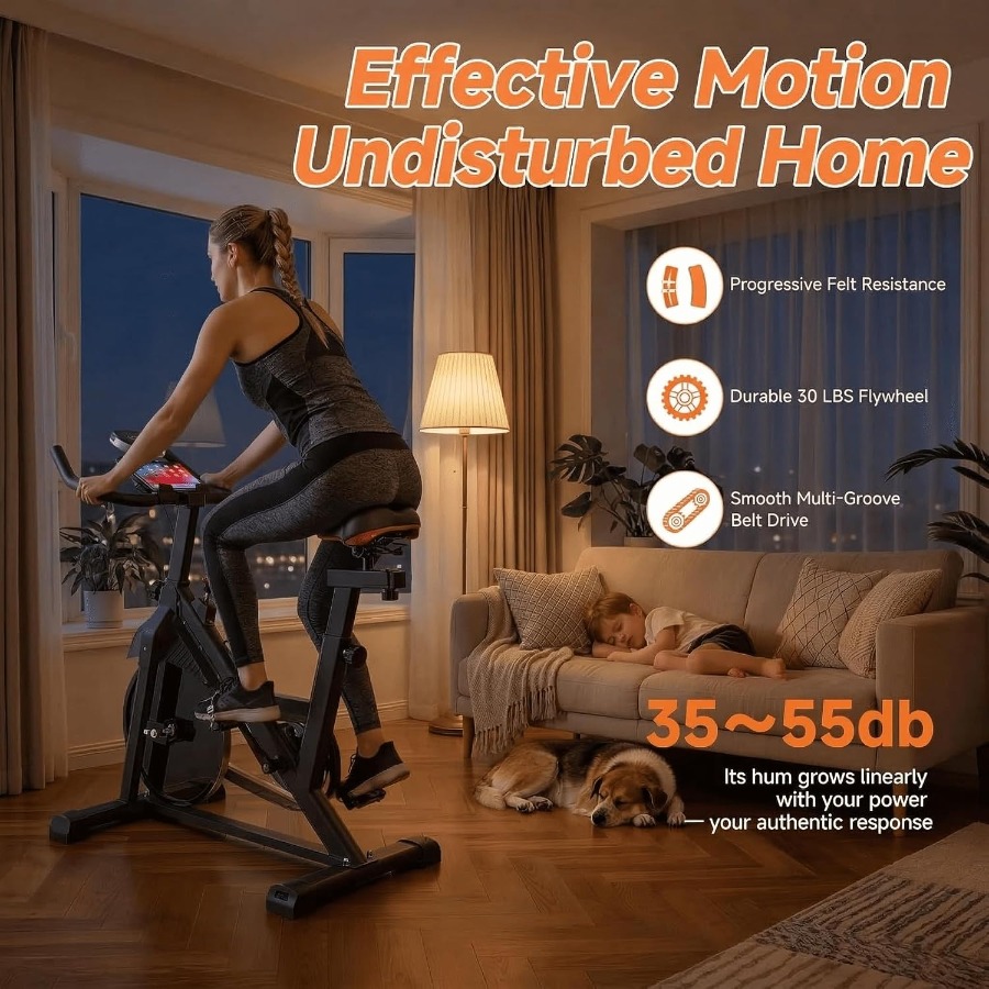 Home Exercise Bike with Silent - Brake Pads Bike 评论和价格
