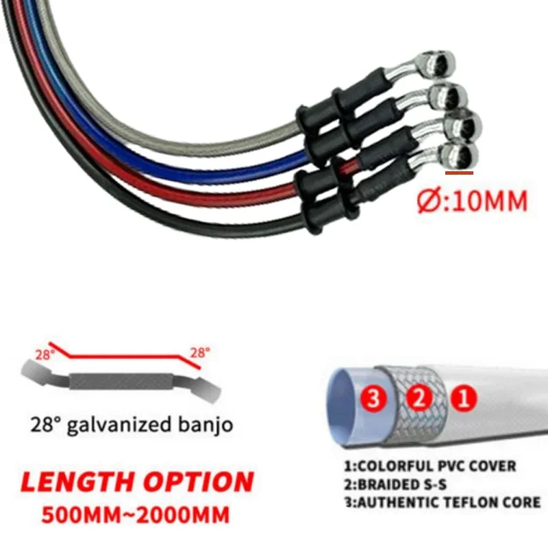 2X Universal 30cm-220cm 28° Mo - Motorcycle Brake Cable 评论和价格